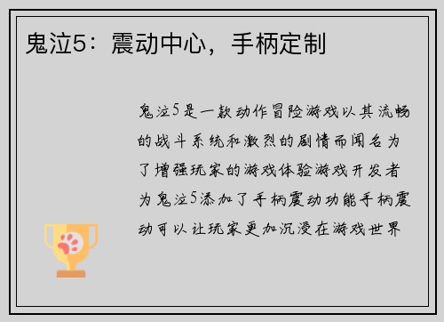 鬼泣5：震动中心，手柄定制